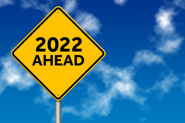 istock 2022 year Ahead traffic sign. 3d rendering 1344099502