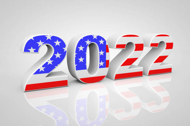 istock New Year 2022 Sign as USA Flag. 3d Rendering 1344099513