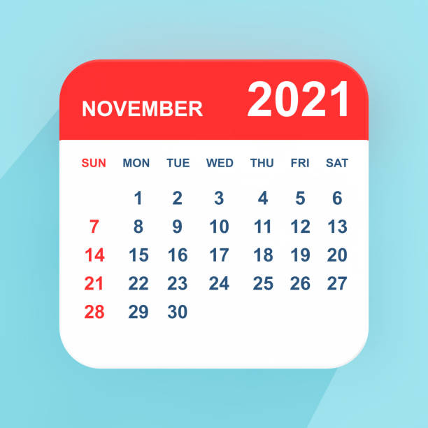 istock Flat Icon Calendar November 2021. 3d Rendering 1344099679