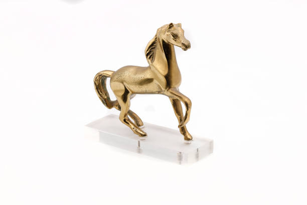 istock beautiful antique bronze animal figures on white background 1344106086