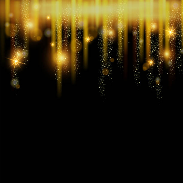 istock Christmas magic glitter hanging dust background, vector golden star rain banner, x-mas holiday frame. 1344108659