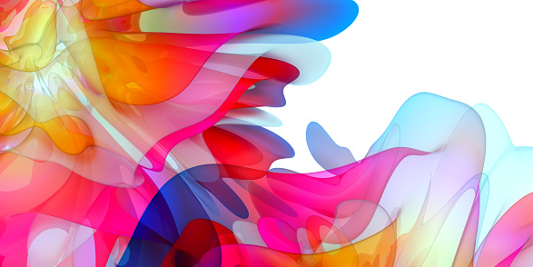 3d render of abstract art 3d background with part of surreal blossom flower