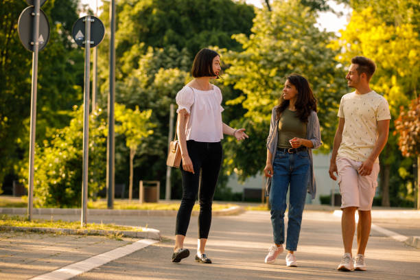 istock Copy space shot of three friends chatting during a relaxing walk 1344109798