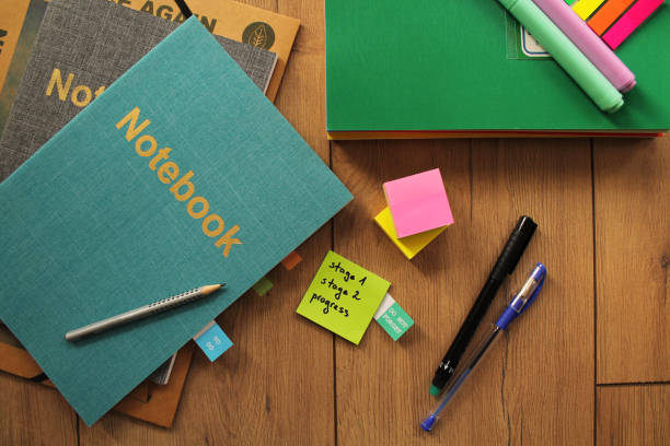 istock Planning workflow for the office or school, plan, and organization for home office business or learning 1344125489