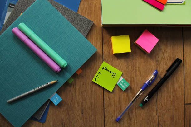Planning workflow for the office or school, plan, and organization for home office business or learning