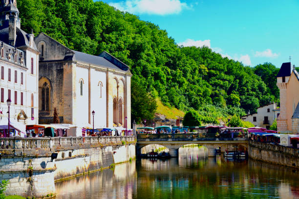 Saint Peter of Brantome was founded by Charlemagne. It is a Benedictine abbey  Romanesque architecture on the Dronne River