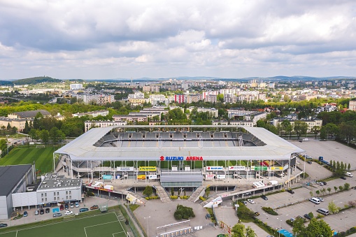 Kielce, Poland - May 2021: Suzuki Arena, home stadium for Korona Kielce football club