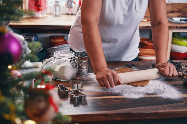 istock Preparing Christmas Cookies in Christmas Home Atmosphere 1344128733