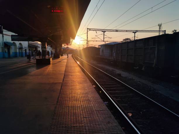 Sunrise at the railway station