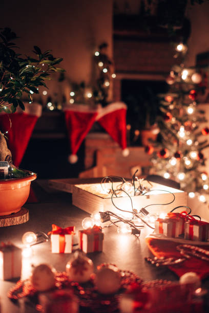 istock christams decoration on the table 1344136862