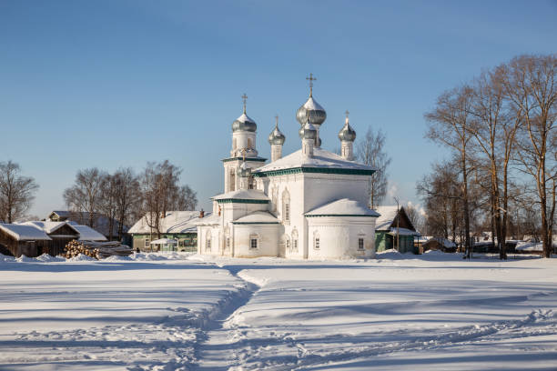 Church of the Nativity of the Virgin in Kargopol stock photo