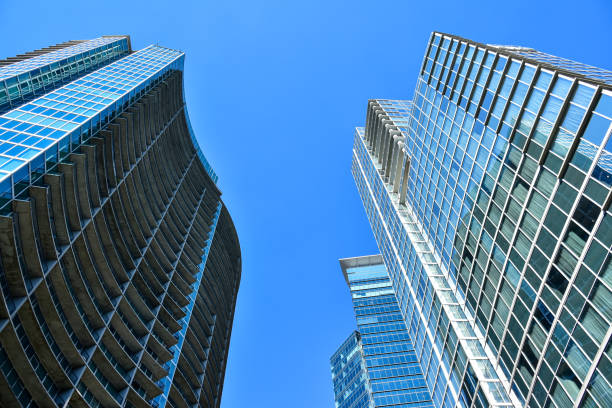 istock Modern high rise buildings and a blue sky 1344145829