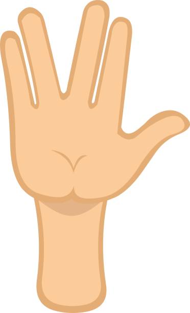 Vector emoticon illustration of a cartoon  hand making vulcano´s greeting like Spock Vector emoticon illustration of a cartoon  hand making vulcano´s greeting like Spock vulcan salute stock illustrations