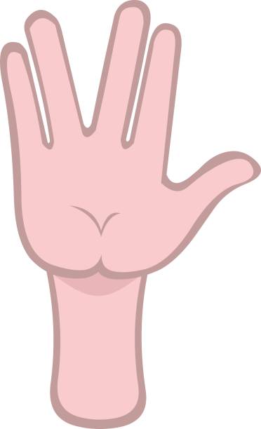 Vector emoticon illustration of a cartoon  hand making vulcano´s greeting like Spock Vector emoticon illustration of a cartoon  hand making vulcano´s greeting like Spock vulcan salute stock illustrations