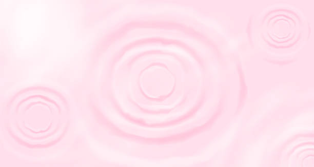 istock Top view realistic circle radial water ripple from rain drop on pink background. 1344156946
