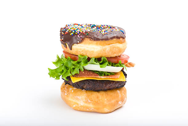 istock Chocolate Doughnut Bacon Cheeseburger Junk Food 134416229