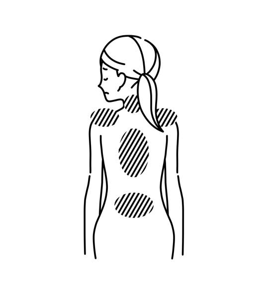 ból pleców i ciała kobiet - women the human body body hip stock illustrations