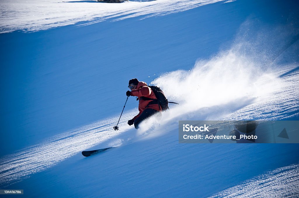 パウダースノーでのスキーを回転バックカントリー - コロラド州のロイヤリティフリーストックフォト