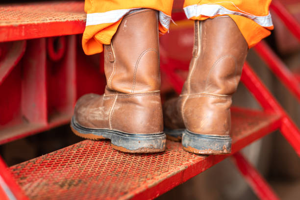 istock A worker is standing for working at height - industrial action photo. 1344171805