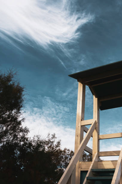 istock Low angle shot of porch by trees 1344172676