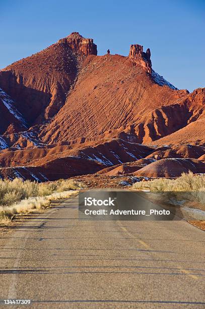 Road And Scenic Red Rock Landscape Stock Photo - Download Image Now - Beauty In Nature, Canyonlands National Park, Color Image