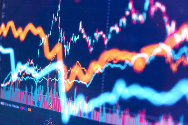 istock Financial stock market graph. Selective focus 1344179388