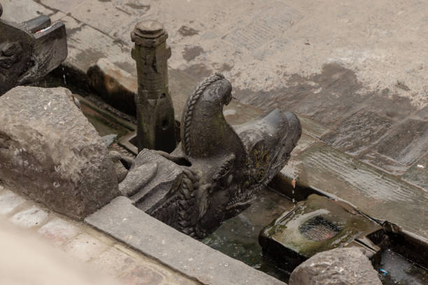 istock Dried out dhunge dhara(stone spout) in Patan Durbar Square 1344181866