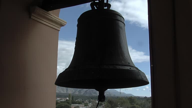 Ancient Bell at Our Lady of Rosario Cathedral, Cafayate, Salta province, Argentina. Close Up.