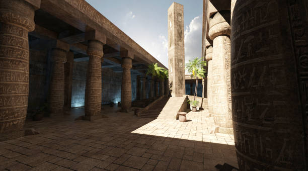 istock Egyptian Temple 3D Illustration Fantasy Old Kingdom 1344190696