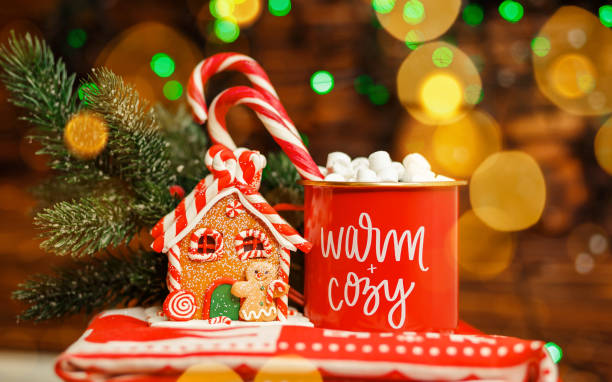 istock Homemade hot chocolate mugs with marshmallows 1344192492