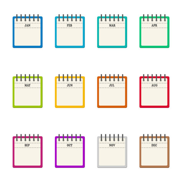 Calendar month isolated vector icons on white background. Month vector isolated calendar schedule. Birthday, Business plan schedule. Calendar month isolated vector icons on white background. Month vector isolated calendar schedule. Birthday, Business plan schedule. computer birthday stock illustrations