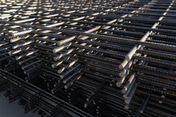 istock The rebar is bonded with steel wire for use as a construction infrastructure. Which part of the rebar has rusted due to chemical reactions. 1344198275