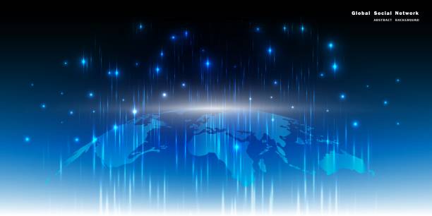istock Map of the planet. World map. Global social network. Future. 1344198852