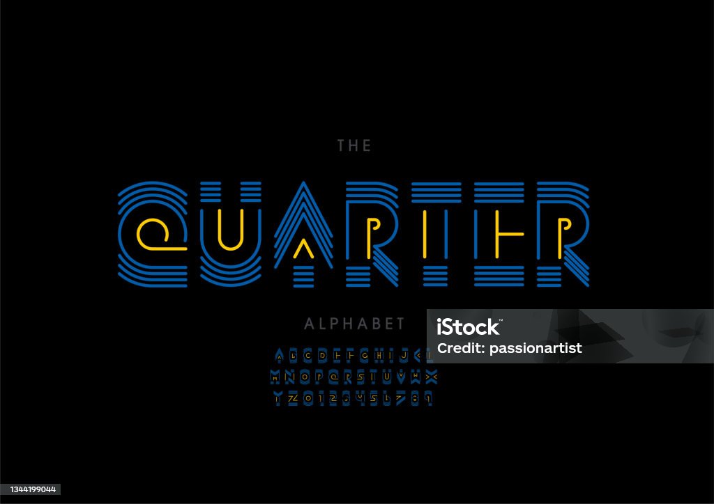 Quarter Character Quarter Alphabet Stock Illustration - Download Image Now - Abstract ...