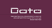 istock Wide sans serif font in cyber style 1344200716