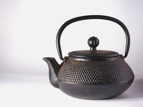 Herbal tea in a glass teapot