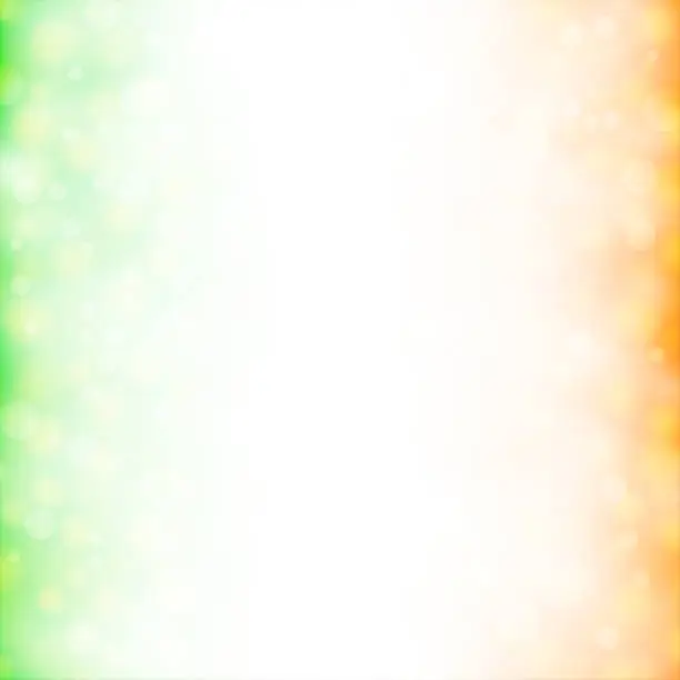 Vector illustration of An artistic vector backgrounds of tricolour spotted glittering shining vertical  bands, saffron or orange, white and green colours