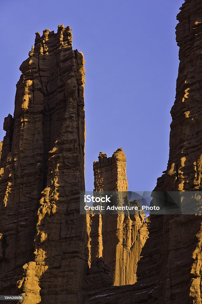 Fisher Towers Moab Utah - Lizenzfrei Aufnahme von unten Stock-Foto