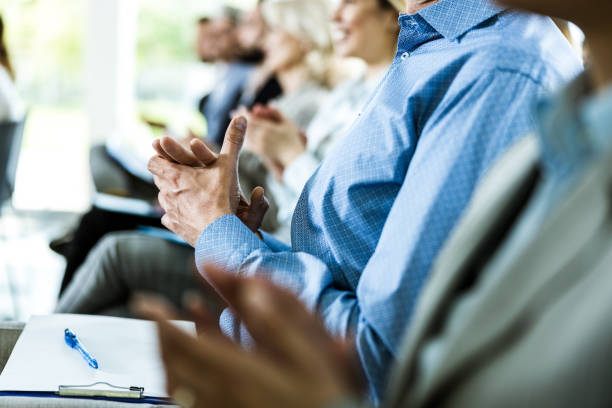 istock Applauding on a business seminar! 1344209888