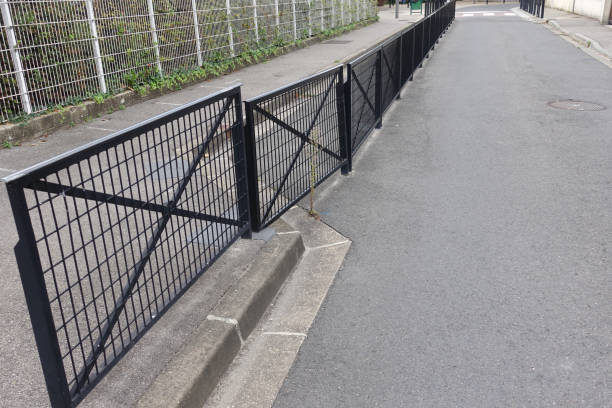 istock Security guardrail in a city street urban setting 1344210934