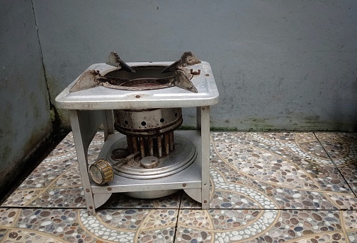 old kerosene stove and abandoned