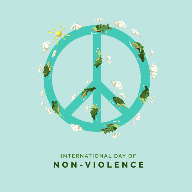 Illustration Vector International Day of Non-Violence Illustration vector international day of non-violence, design for project event day of non-violence International Day of Non-Violence stock illustrations