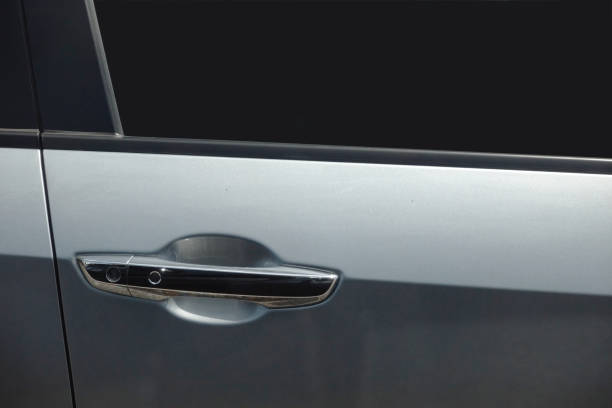 istock Modern Car door handle in the Compact car. 1344214212