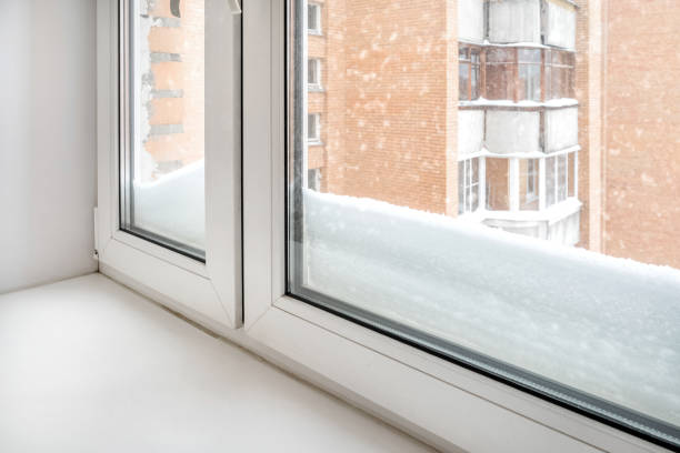 istock Cornice outside the window covered with snowdrift.  Heavy snowfall in winter 1344215507