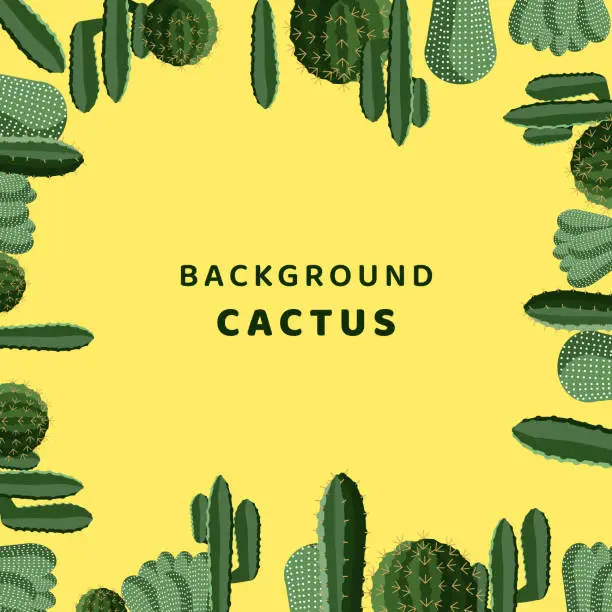 Vector illustration of Background Nature Cactus