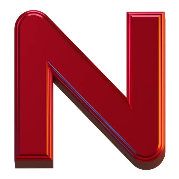 istock Letter N 3D Render Object Metallic Red Color Abstract Illustration 1344215630