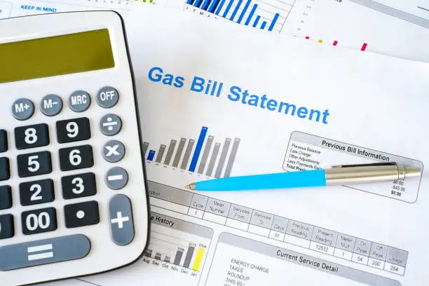 Photo of Home heating gas expenses and bill statement document