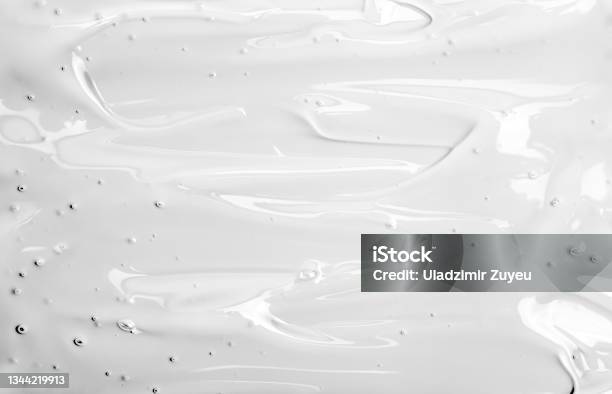 Cosmetic Gel Background Transparent Gel With Texture And Bubbles Close Up Stock Photo - Download Image Now