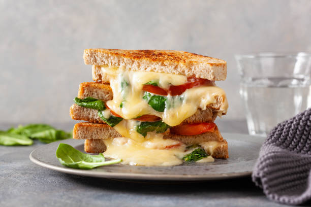 istock grilled cheese spinach and tomato sandwich on concrete background 1344221828