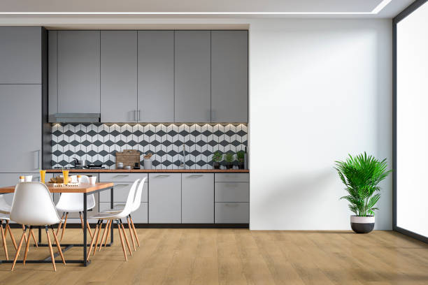 istock Modern kitchen and dining room stock photo 1344226298